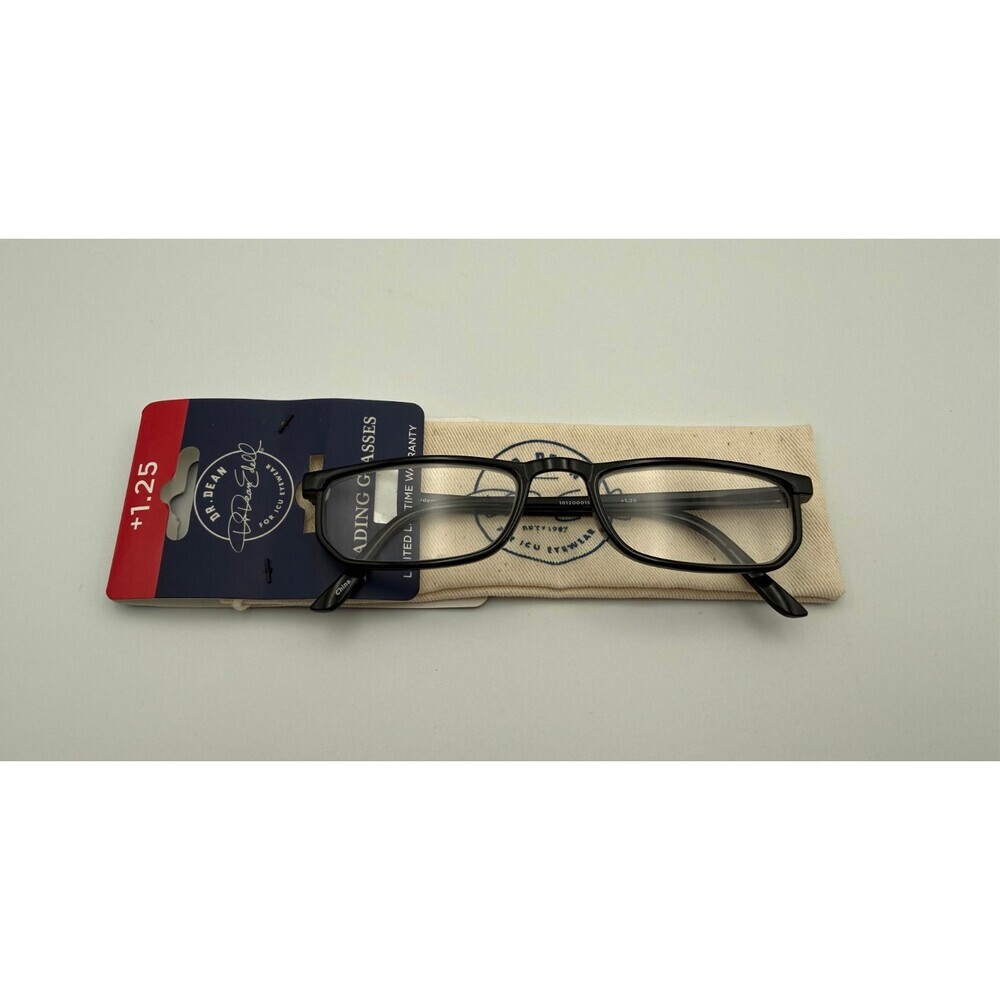 ICU Eyewear Dr. Dean Edell Calexico Black Reading Glasses +1.25 Magnification